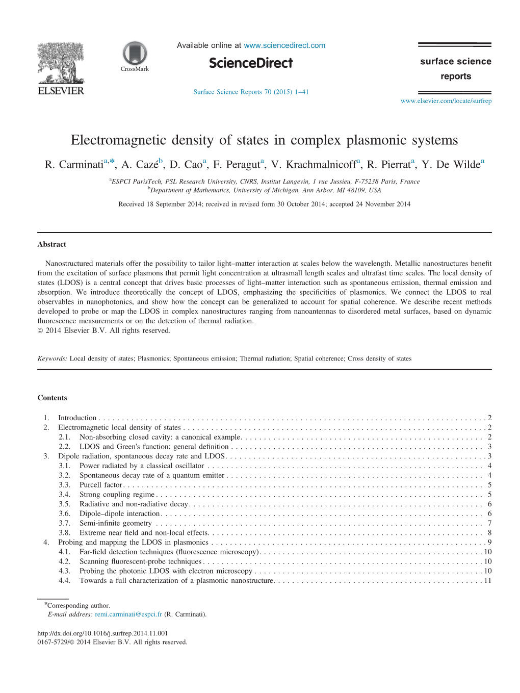 Electromagnetic Density of States in Complex Plasmonic Systems