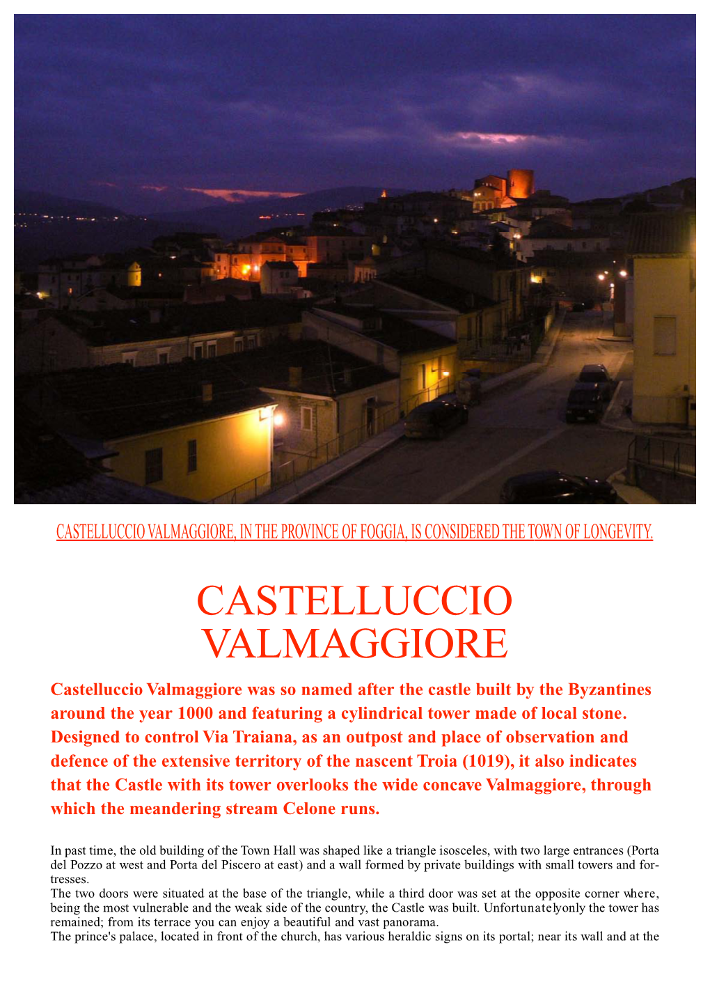 Castelluccio Valmaggiore Testo