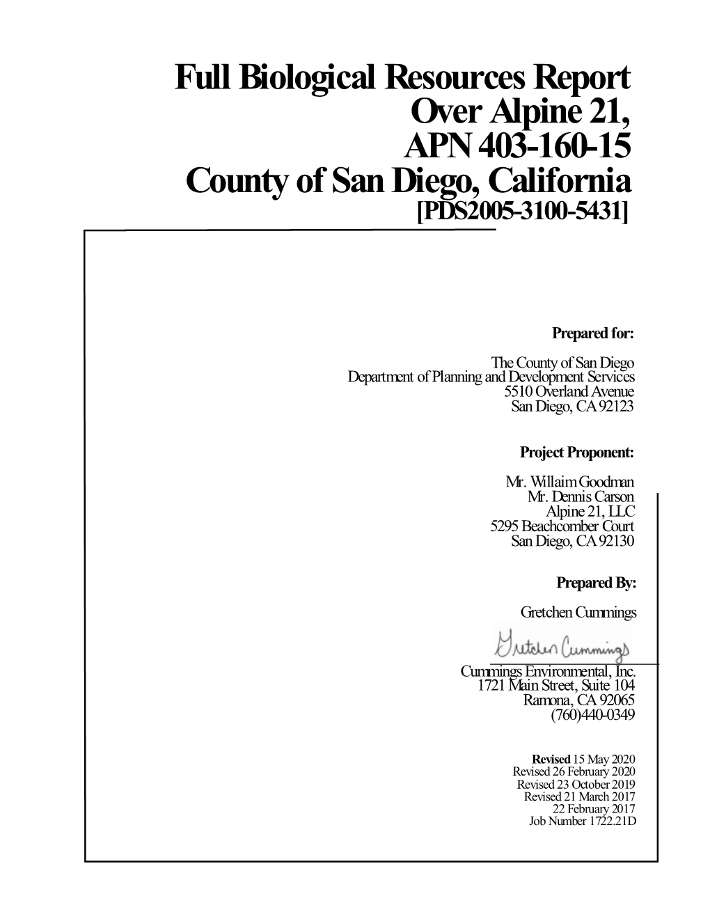 Biological Resources Technical Report