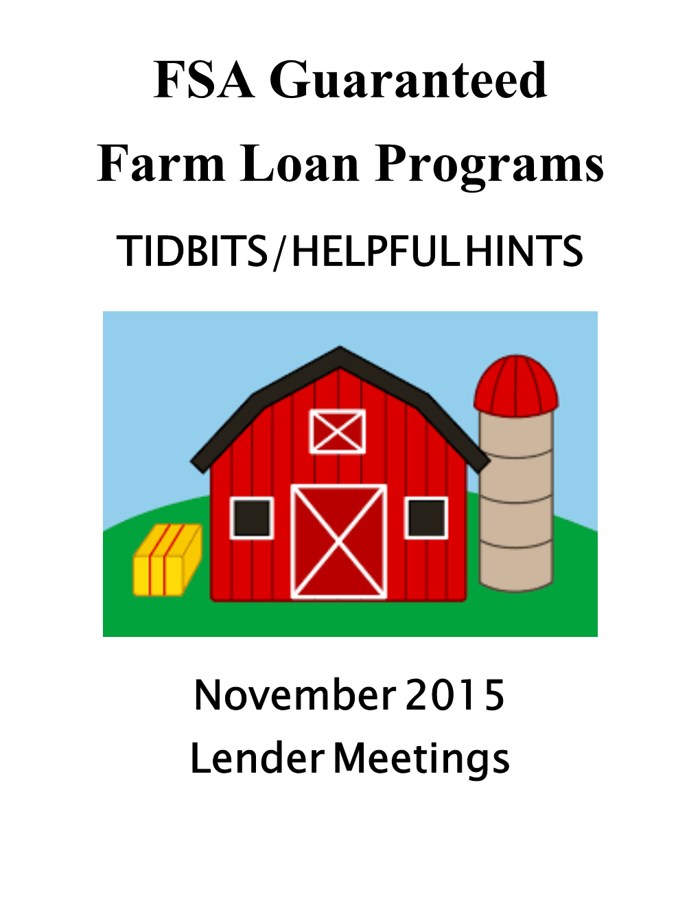 FSA Guaranteed Farm Loan Programs