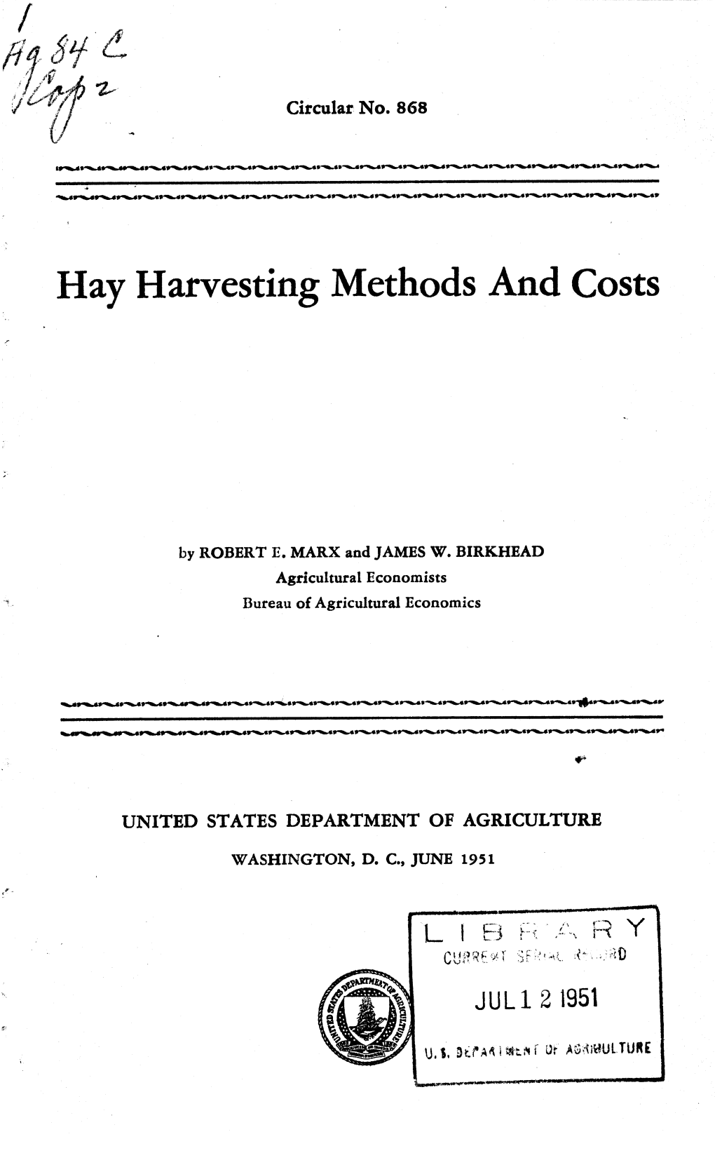 Hay Harvesting Methods and Costs