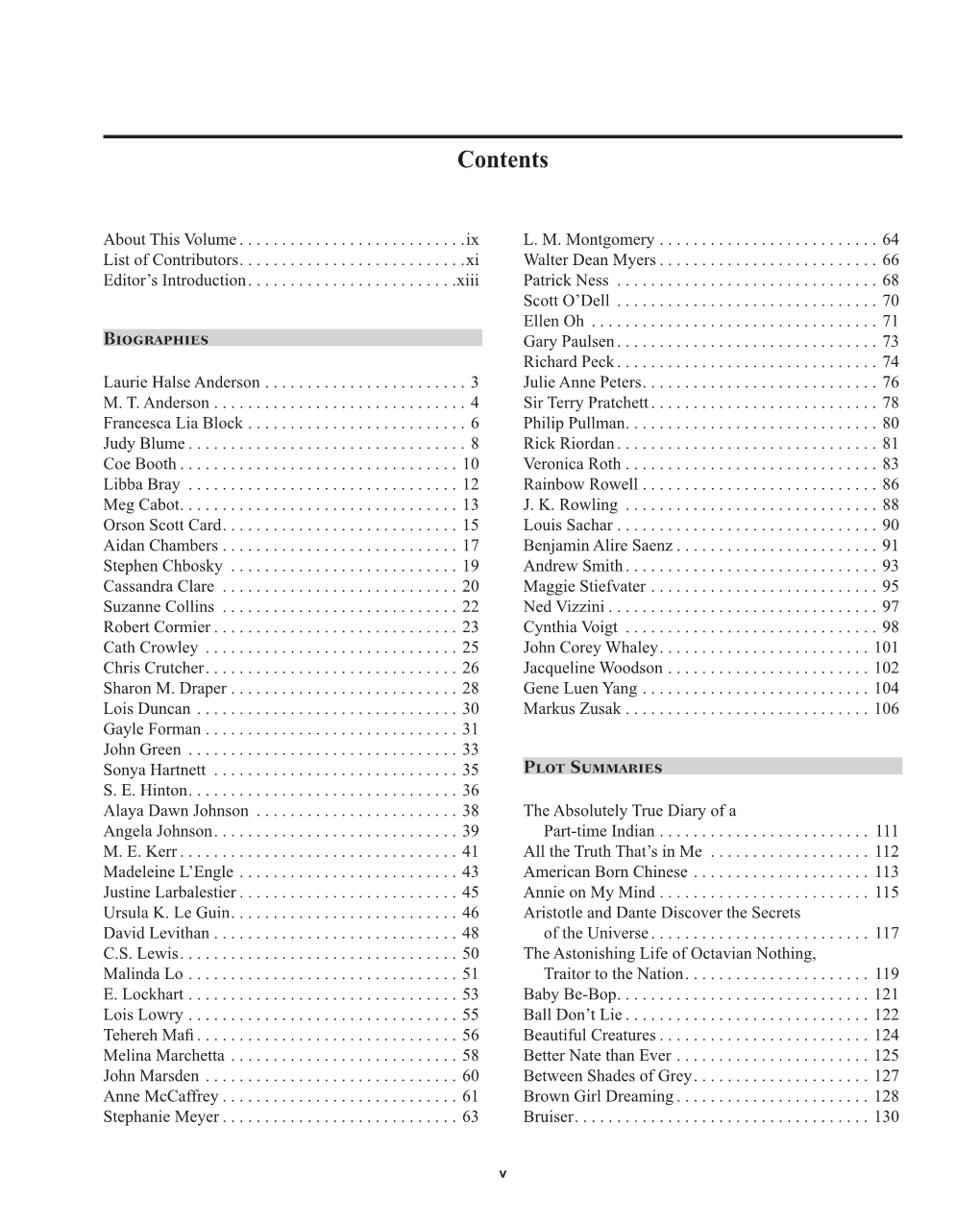 Table of Contents