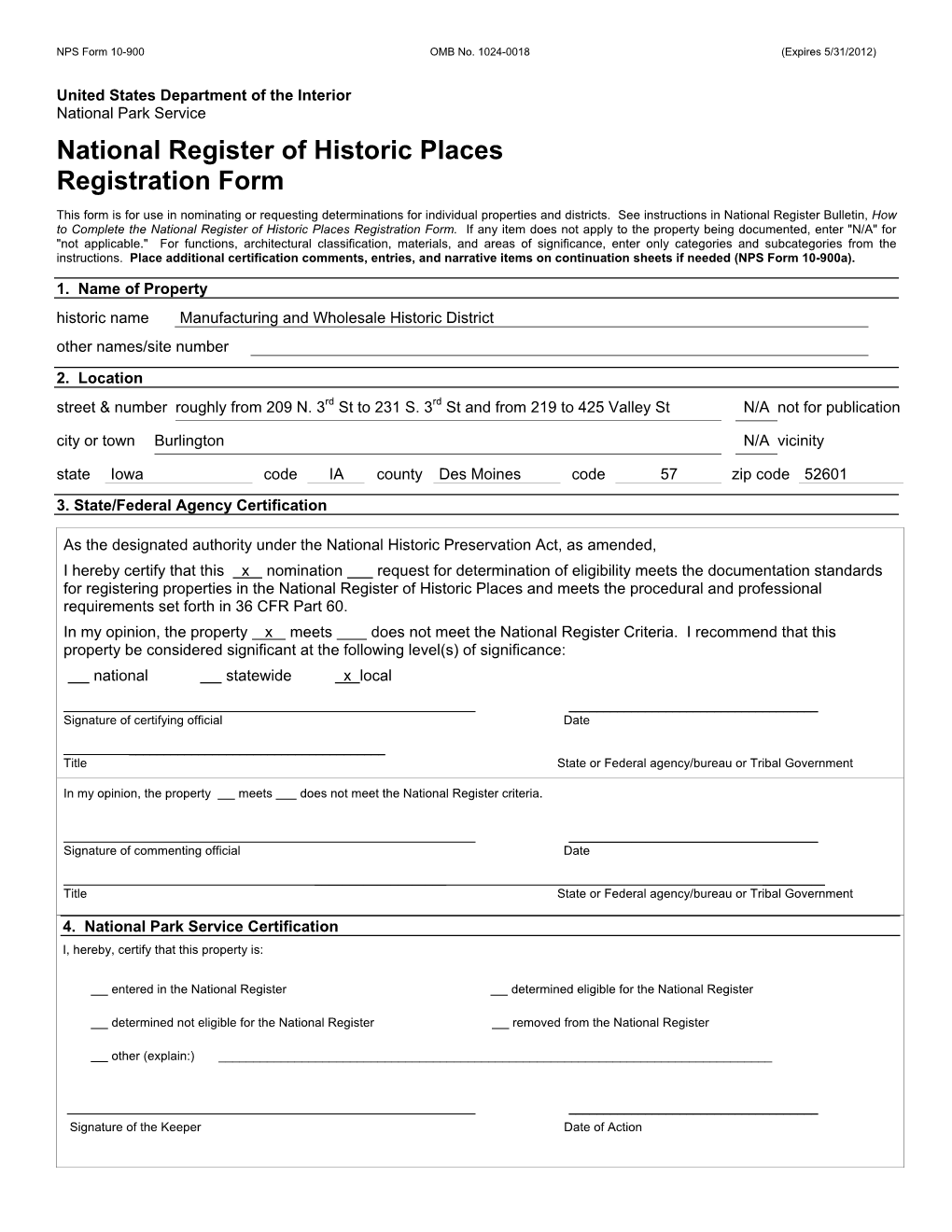 National Register of Historic Places Registration Form