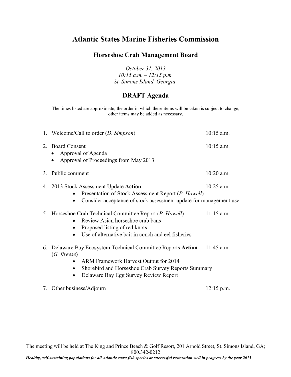 Horseshoe Crab Management Board