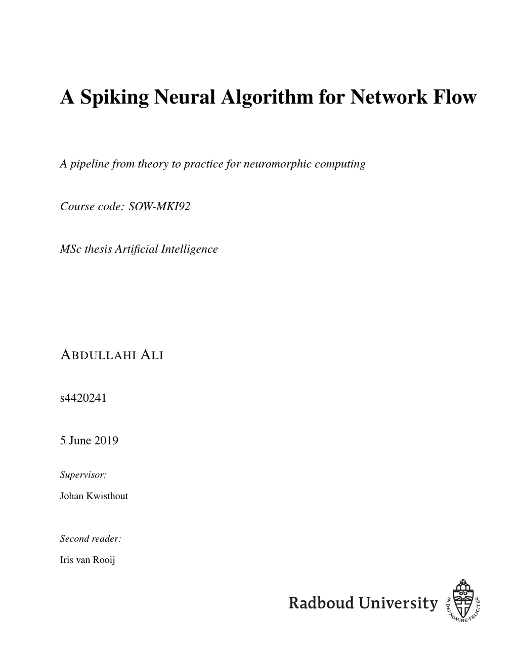A Spiking Neural Algorithm for Network Flow