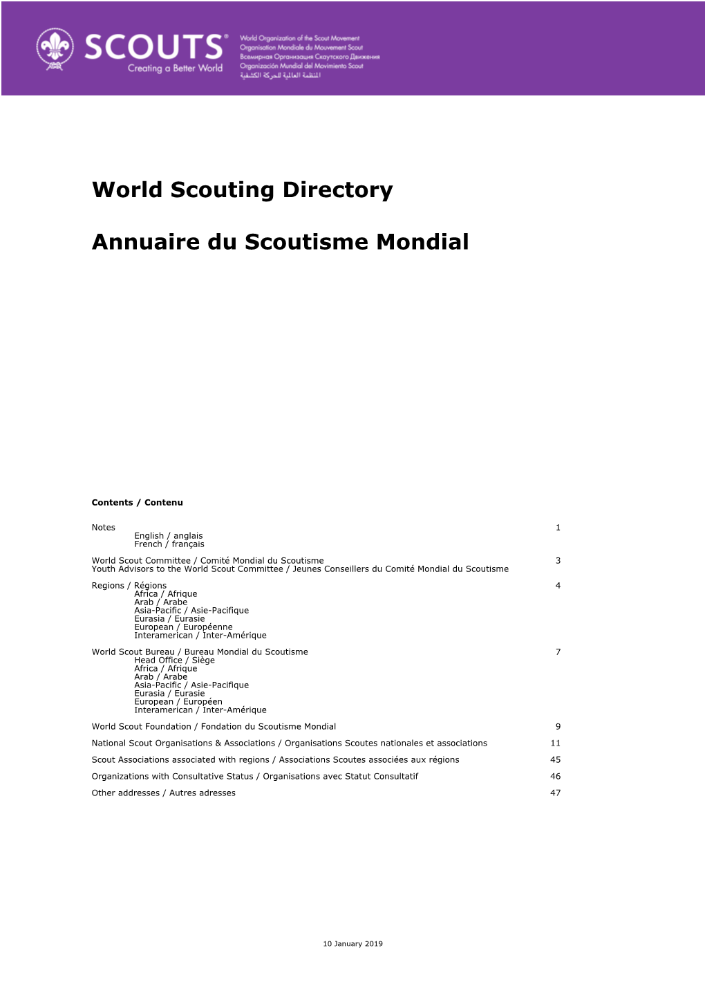 World Scouting Directory Annuaire Du Scoutisme Mondial