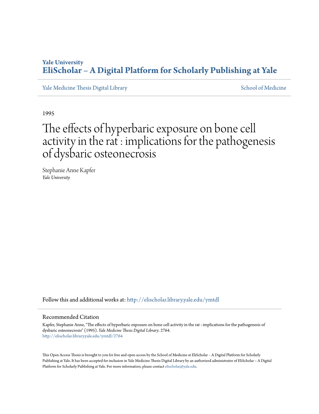 The Effects of Hyperbaric Exposure on Bone Cell Activity in The