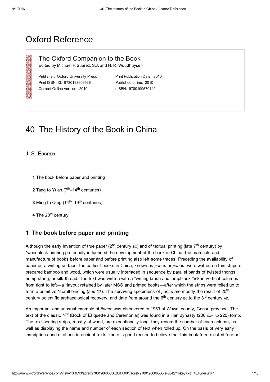 History of the Book in China ­ Oxford Reference