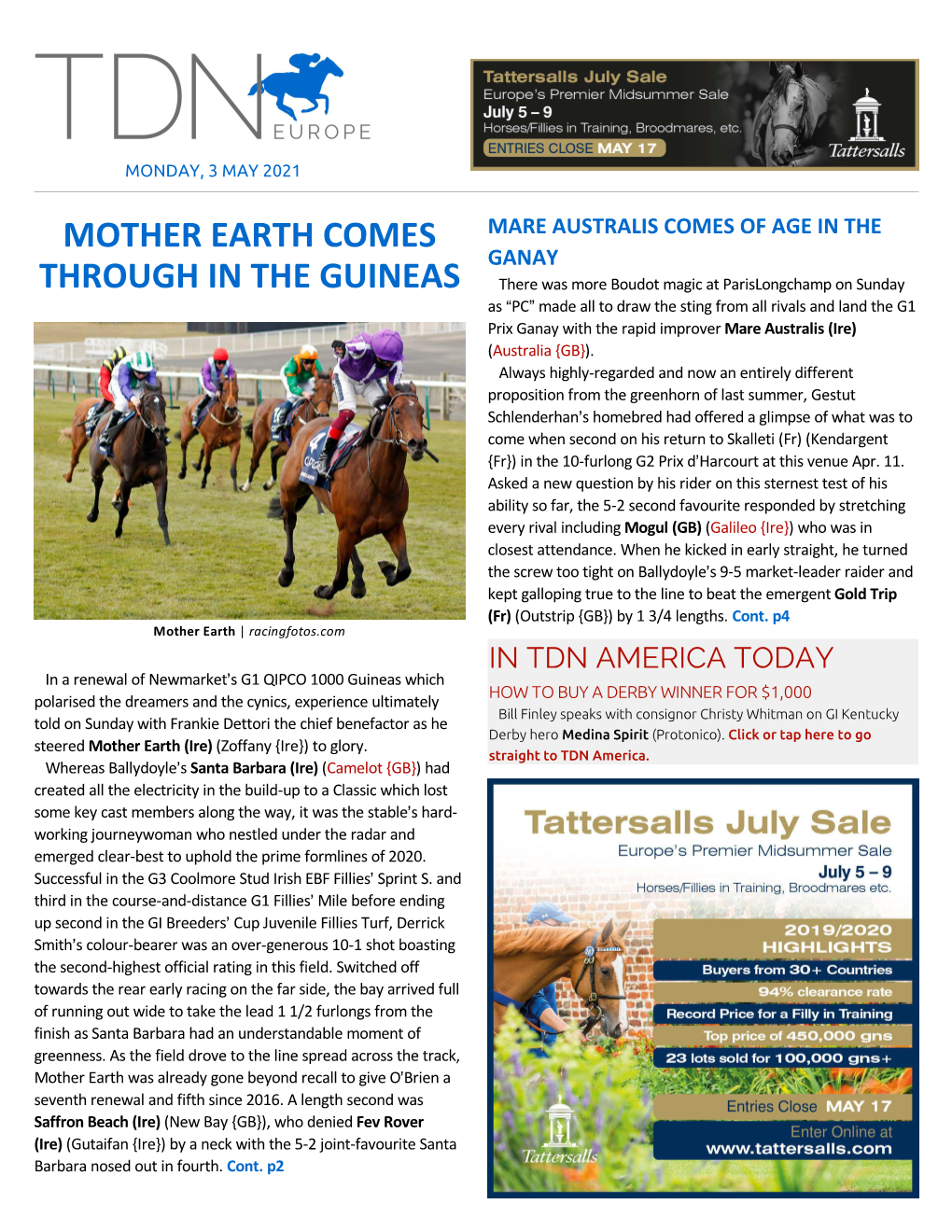 Tdn Europe • Page 2 of 21 • Thetdn.Com Monday • 3 May 2021