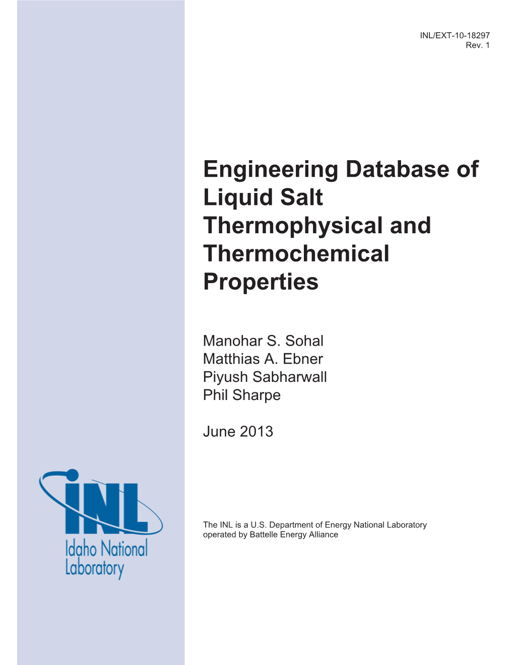 Engineering Database of Liquid Salt Thermophysical and Thermochemical Properties