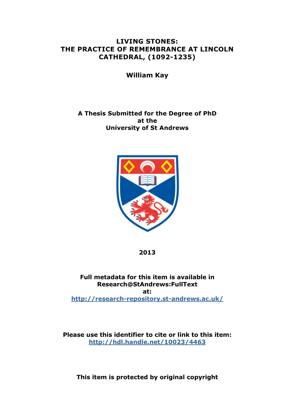 William Kay Phd Thesis