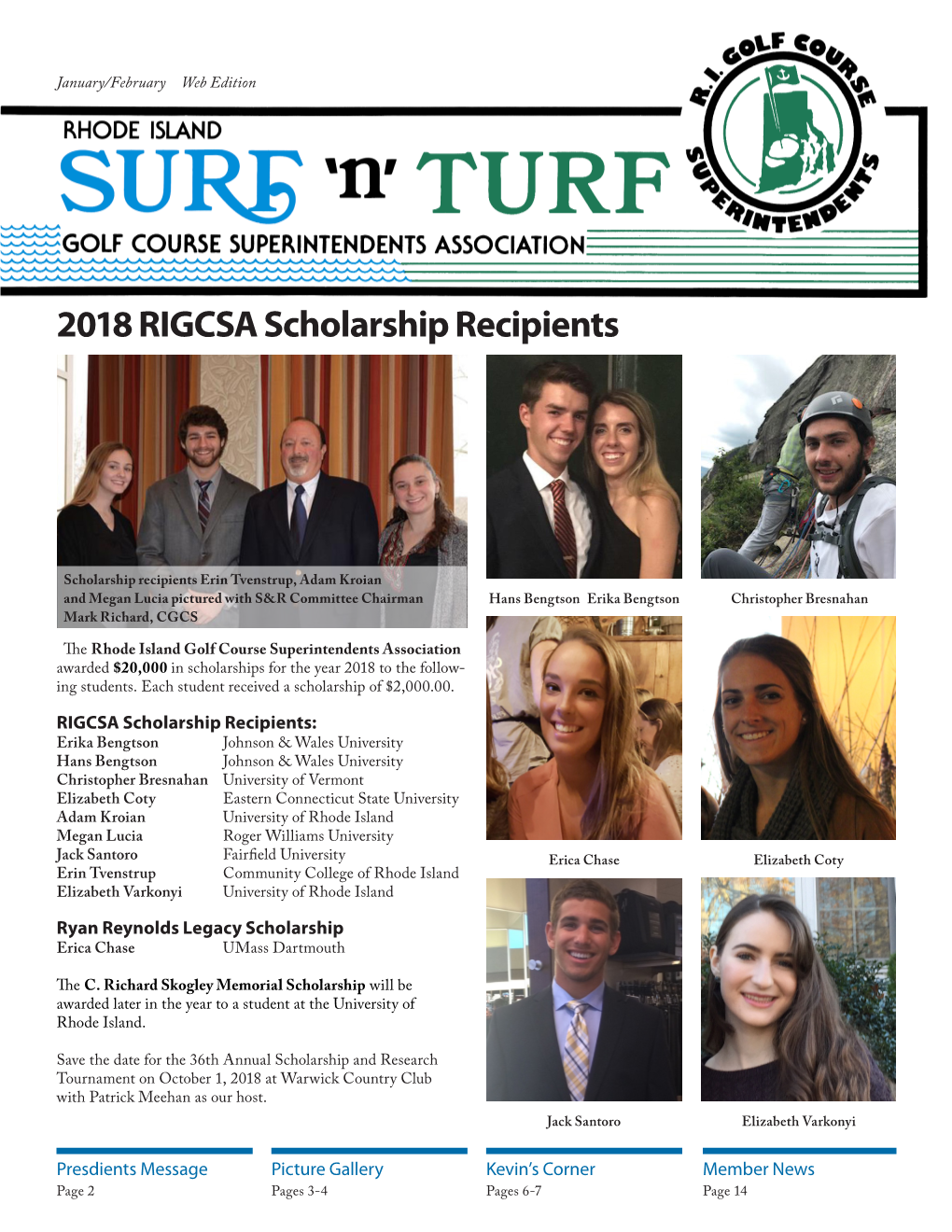 2018 RIGCSA Scholarship Recipients