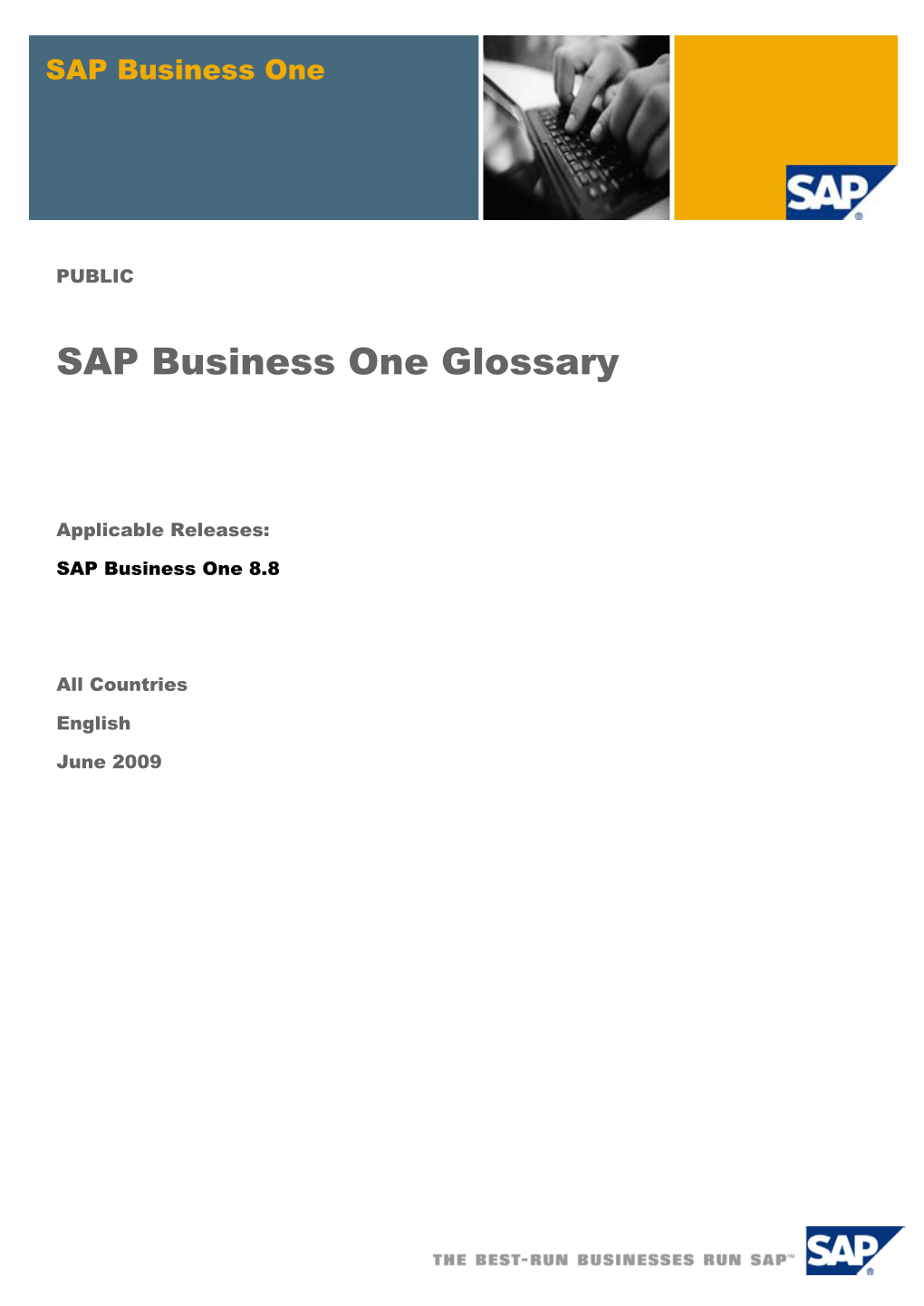 SAP Business One Glossary