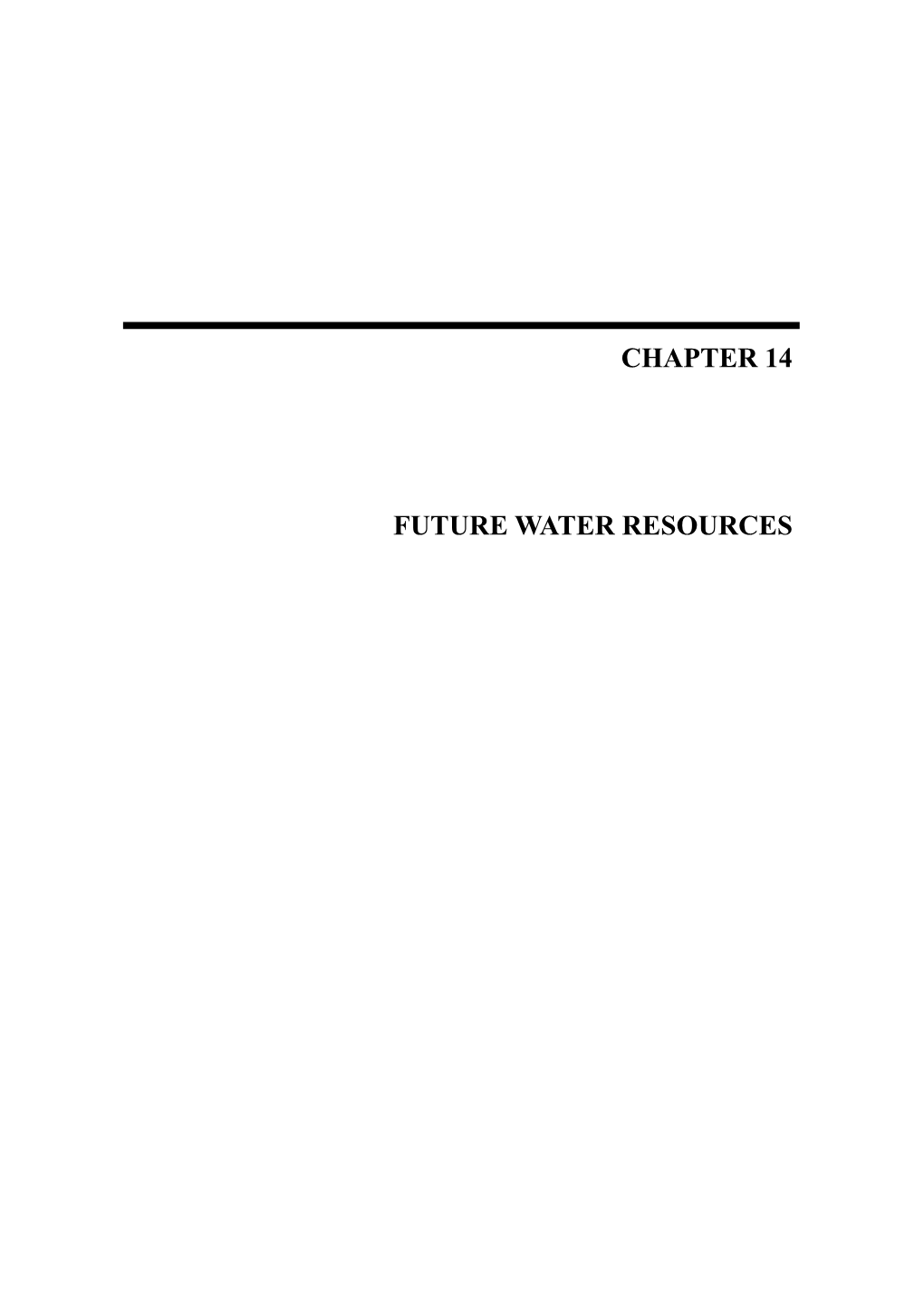 Chapter 14 Future Water Resources