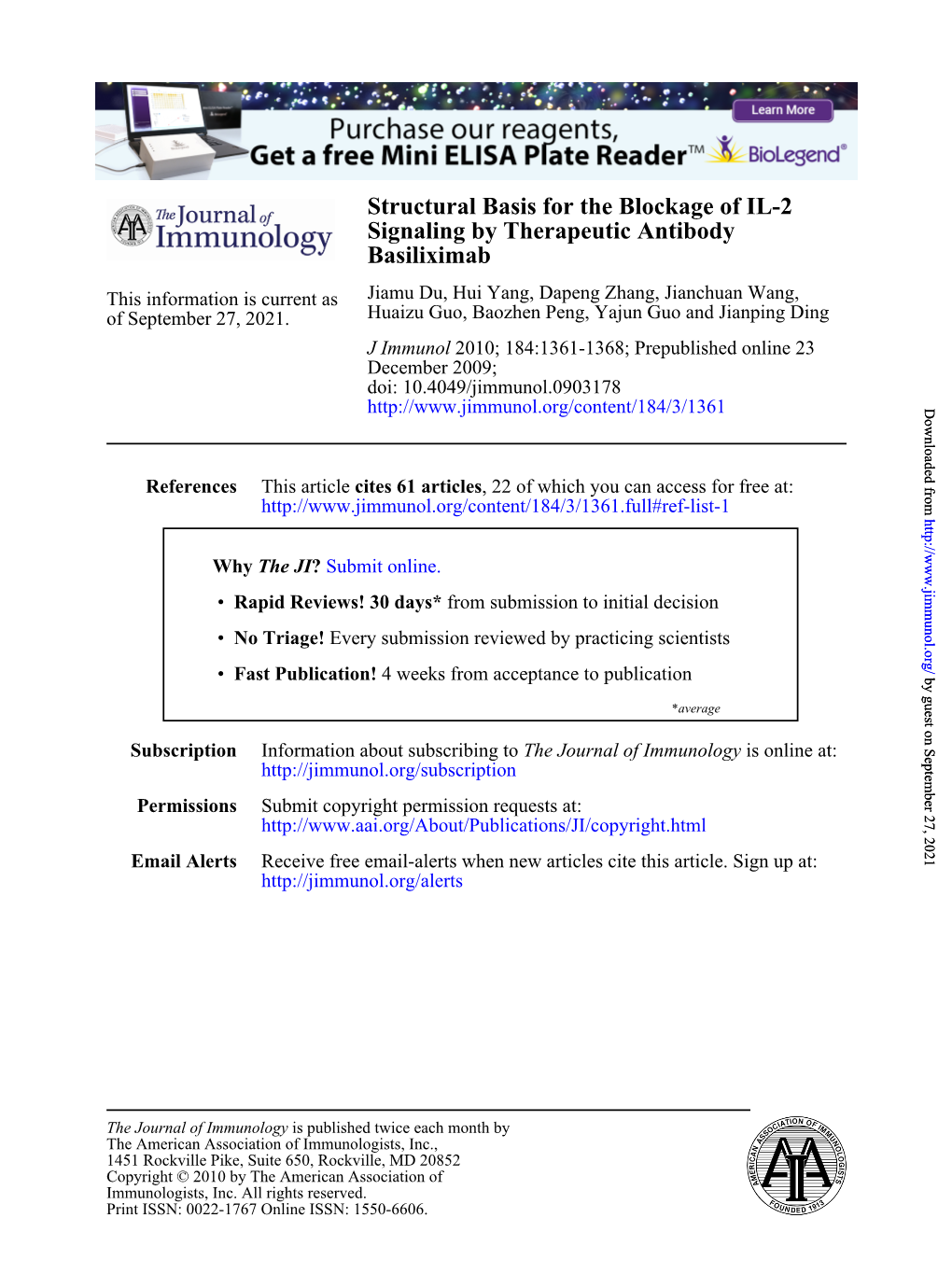 Basiliximab Signaling by Therapeutic Antibody Structural Basis for The