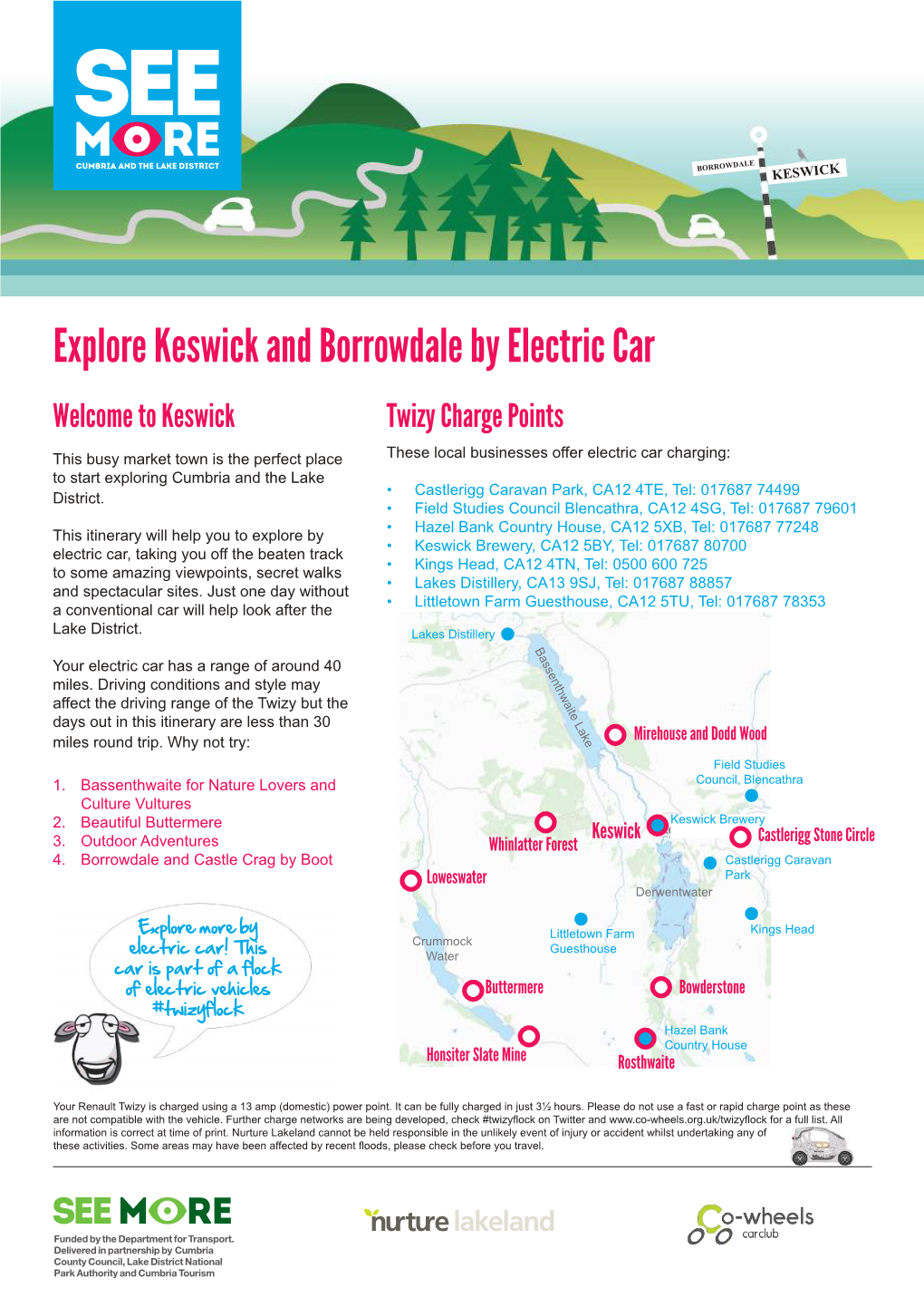 Explore Keswick and Borrowdale by Electric Car Welcome to Keswick Twizy Charge Points