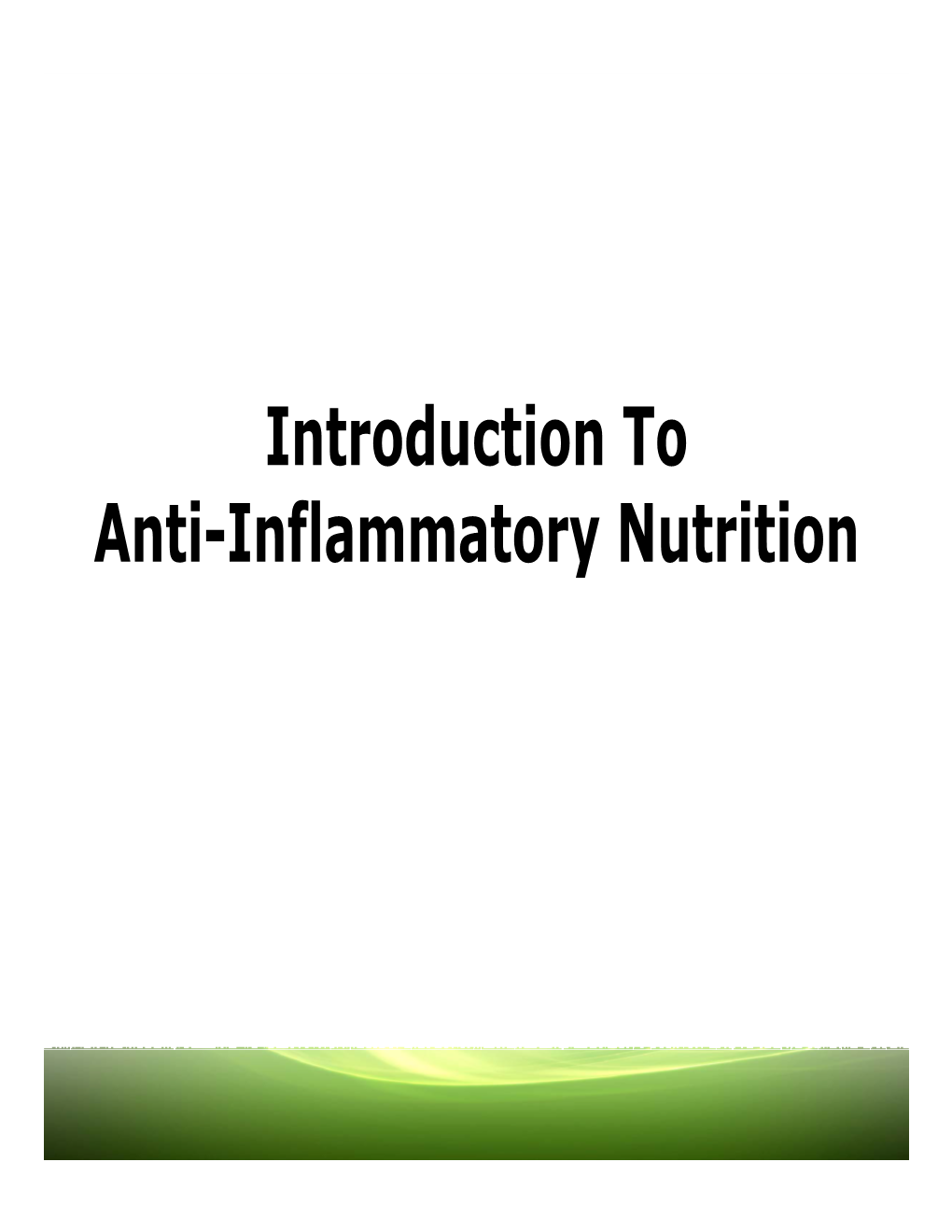 Introduction to the Zone Diet and Anti-Inflammatory Nutrition