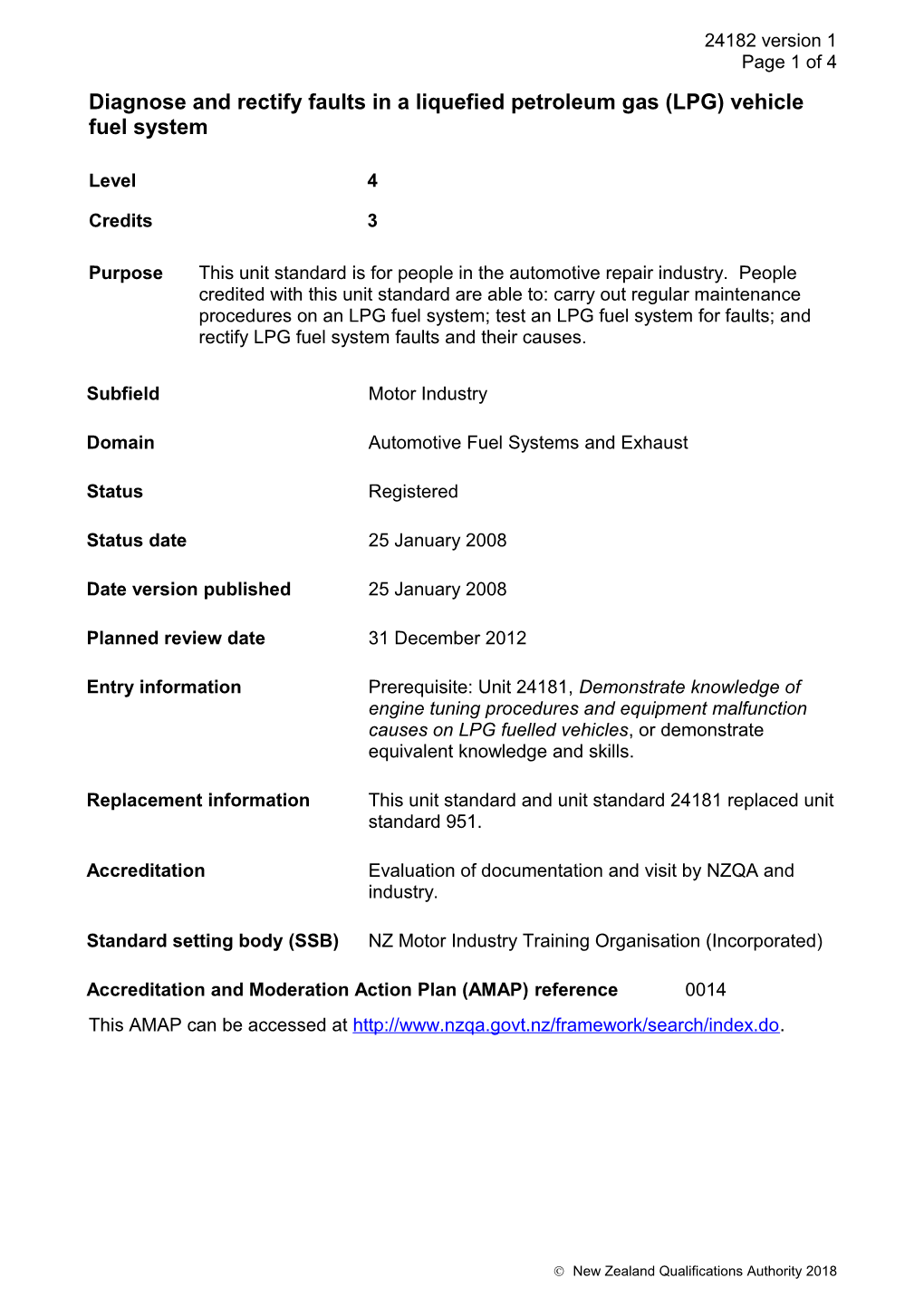 24182 Diagnose and Rectify Faults in a Liquefied Petroleum Gas (LPG) Vehicle Fuel System