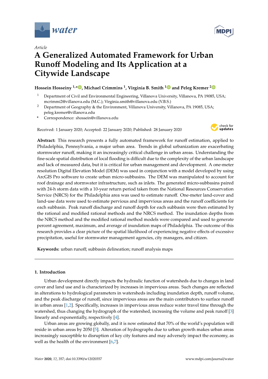 A Generalized Automated Framework for Urban Runoff Modeling and Its Application at a Citywide Landscape