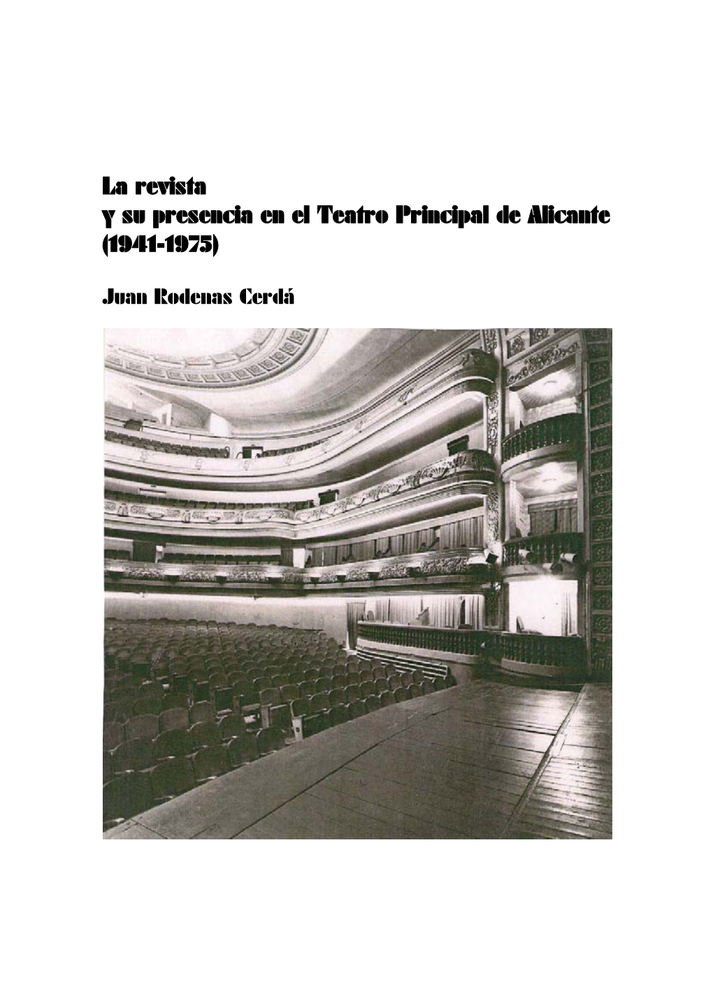 Pdf La Revista Y Su Presencia En El Teatro Principal De Alicante