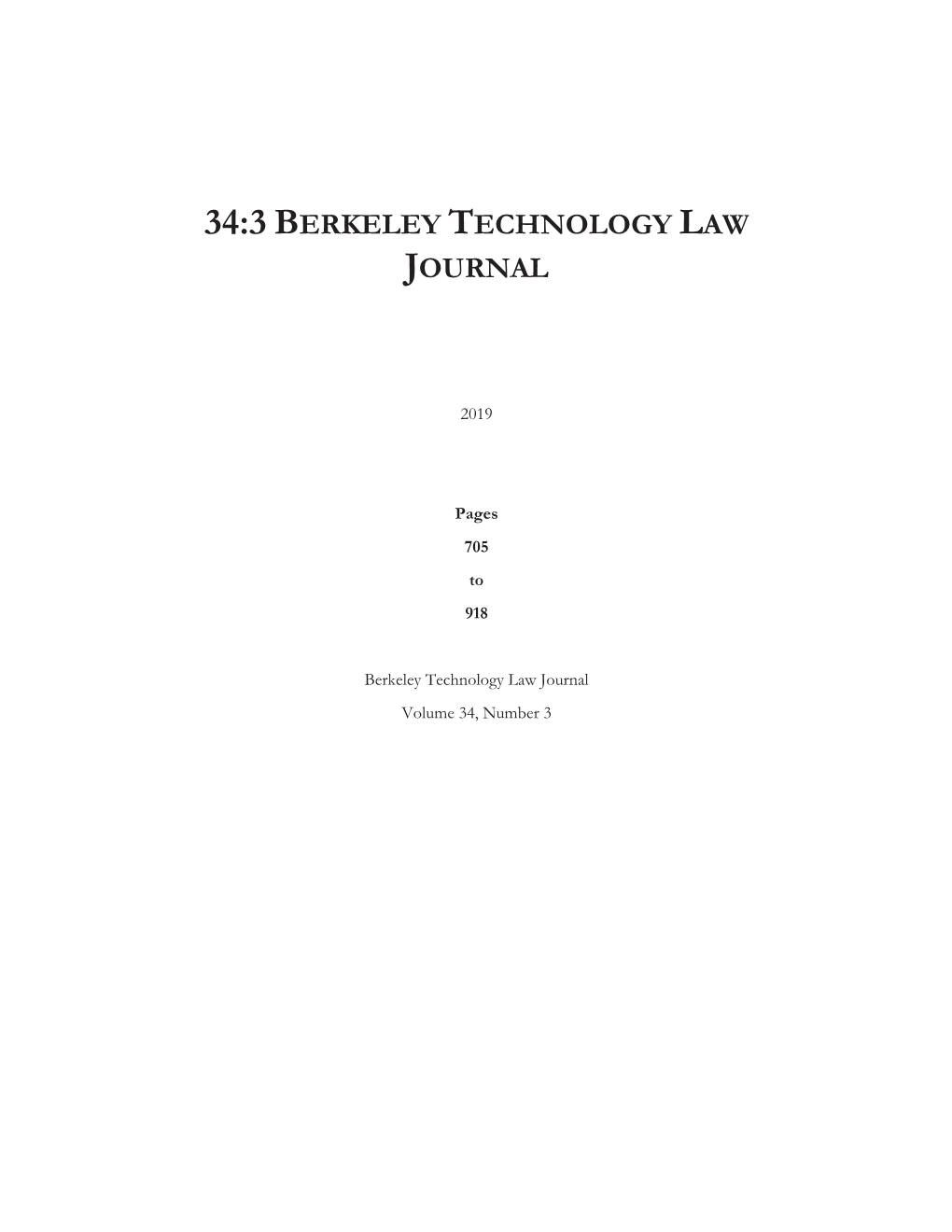 34:3 Berkeley Technology Law Journal