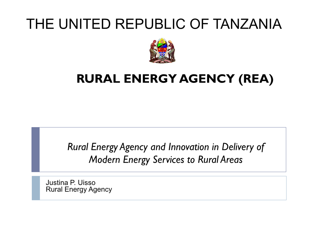 Tanzania – Energy Development and Access Expansion