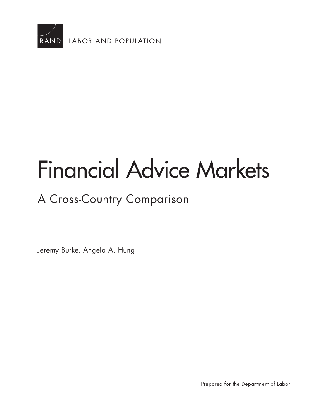 Financial Advice Markets a Cross-Country Comparison