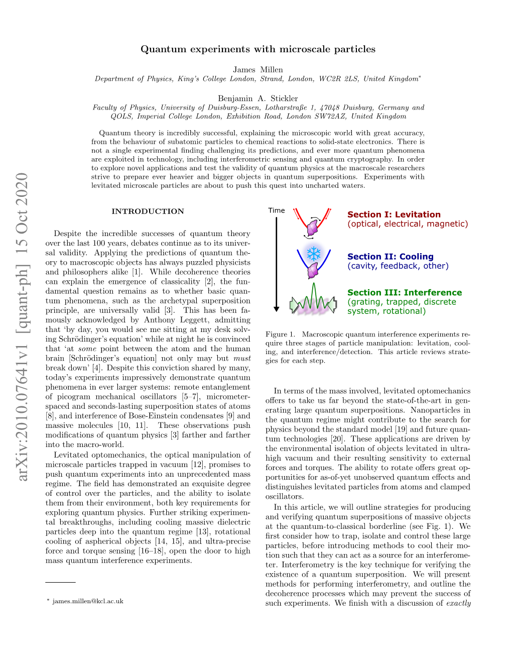 Arxiv:2010.07641V1 [Quant-Ph] 15 Oct 2020 Regime