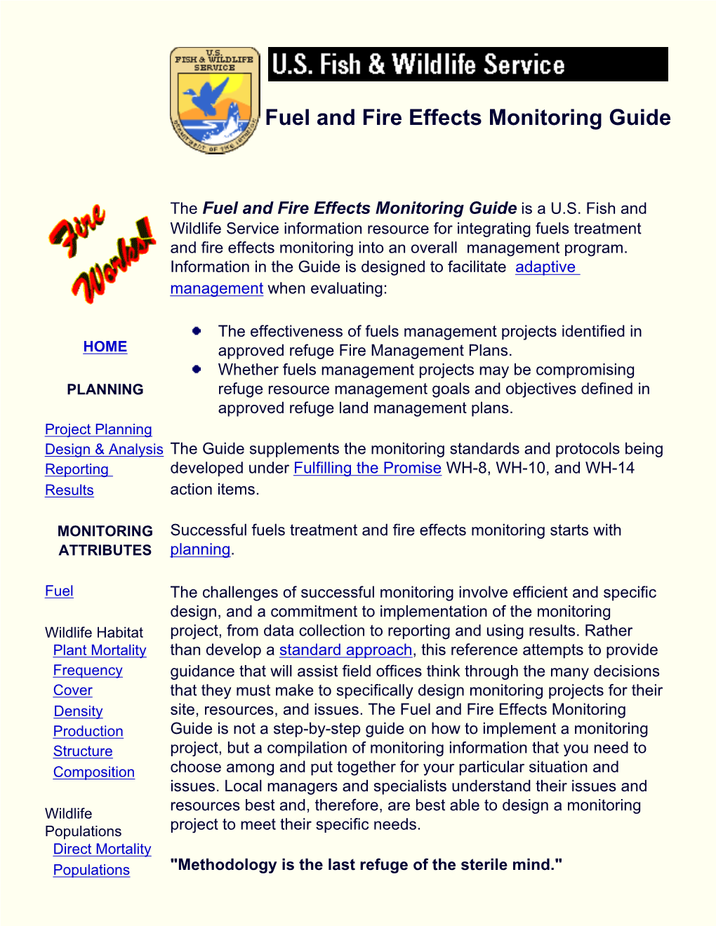 Fuel and Fire Effects Monitoring Guide