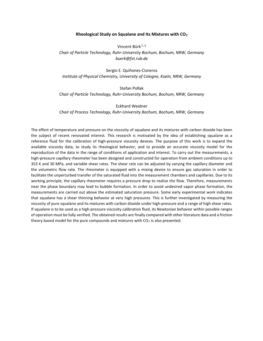 Rheological Study on Squalane and Its Mixtures with CO2