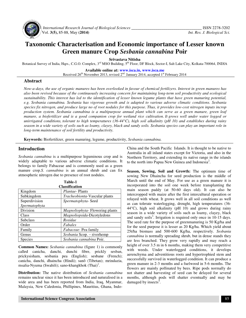 Taxonomic Characterisation and Economic Importance of Lesser