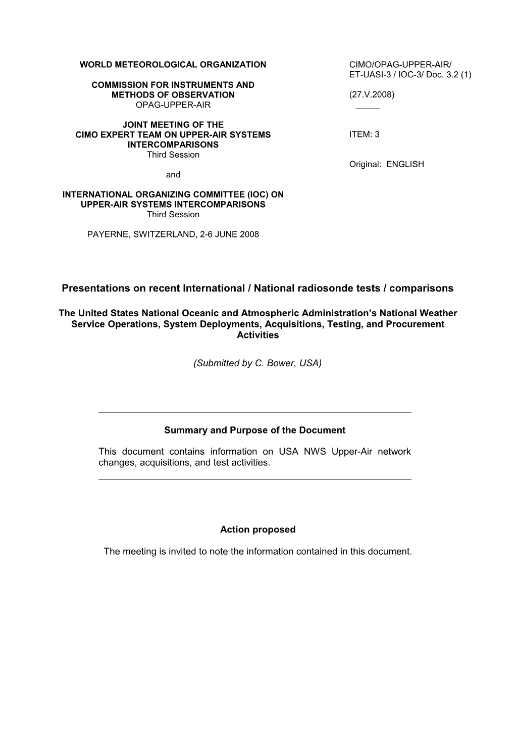 WORLD METEROLOGICAL ORGANIZATION CIMO&CBS/E-AVO-2/Inf. 1