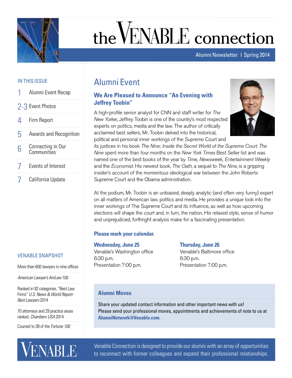The Connection Alumni Newsletter I Spring 2014