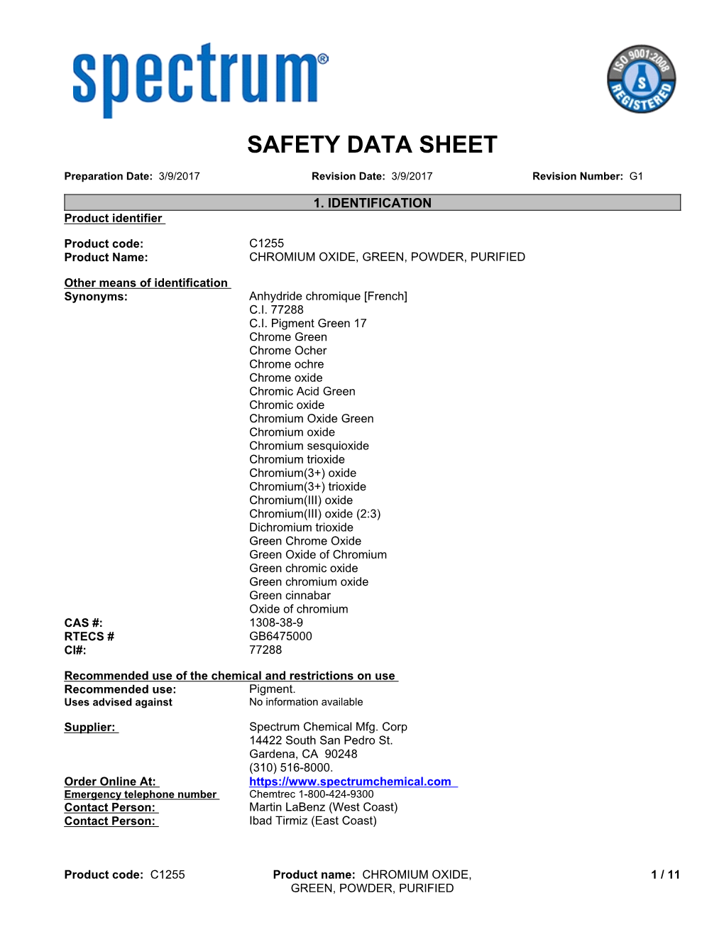 Safety Data Sheet