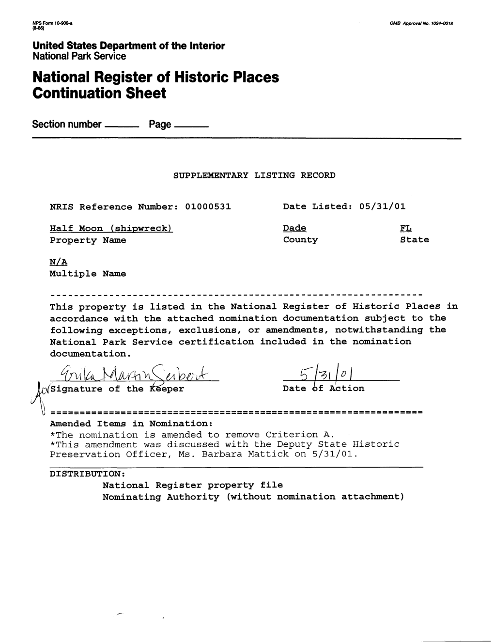 National Register of Historic Places Continuation Sheet