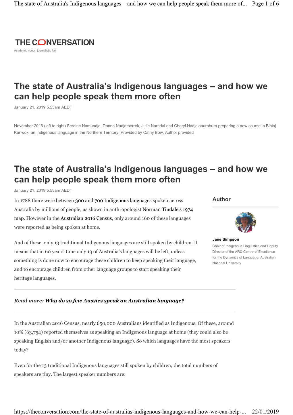 The State of Australia's Indigenous Languages – and How We Can Help People Speak Them More Of