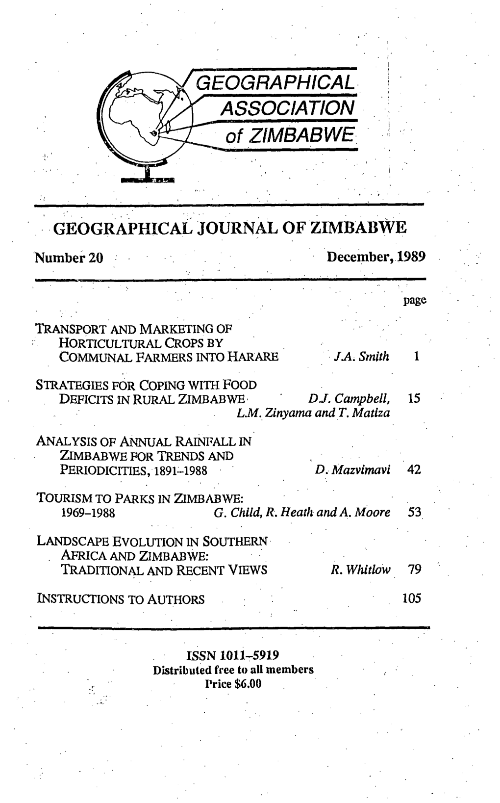 GEOGRAPHICAL ASSOCIATION of ZIMBABWE