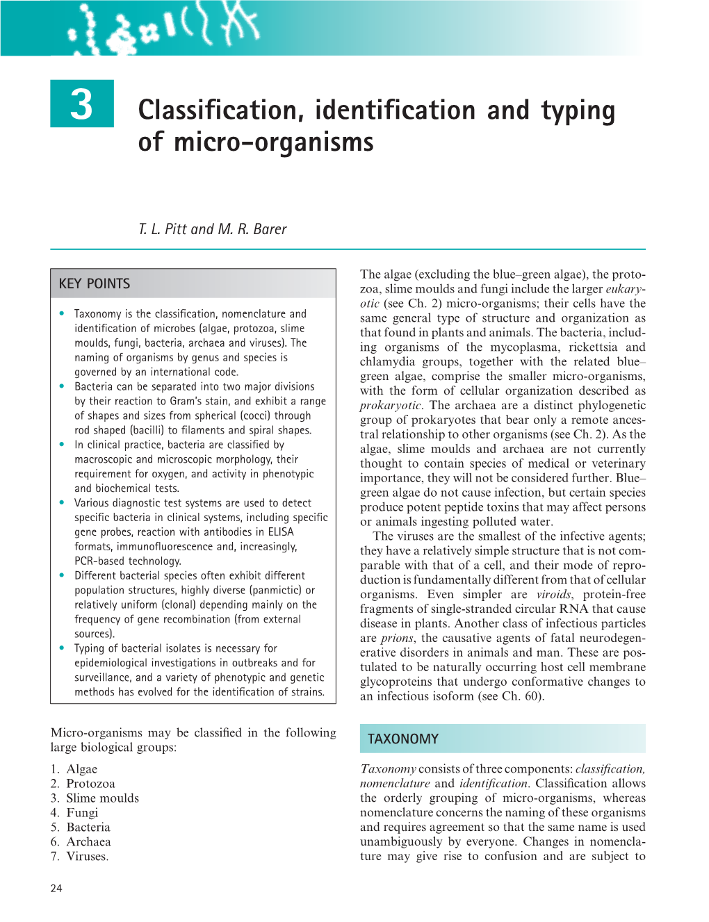 3 Classification, Identification and Typing of Micro-Organisms