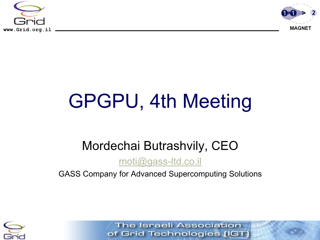 GPGPU, 4Th Meeting