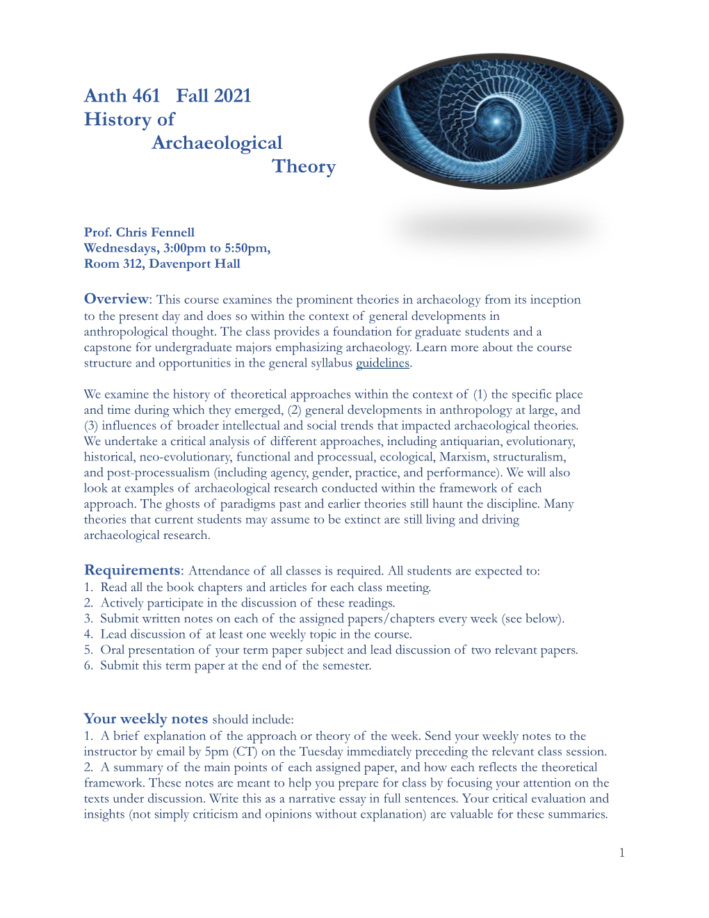 Anth 461 Fall 2021 History of Archaeological Theory