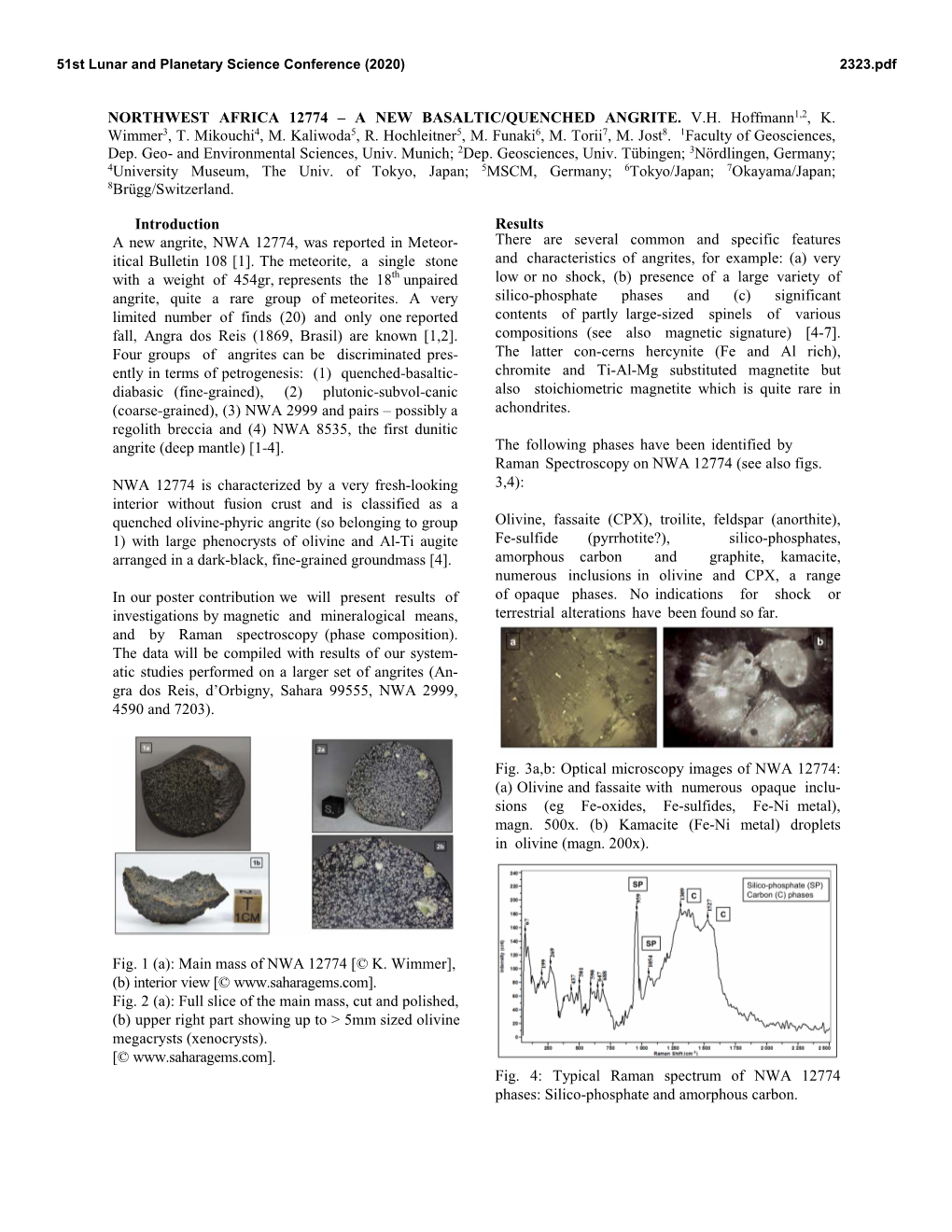 Introduction a New Angrite, NWA 12774, Was Reported in Meteor