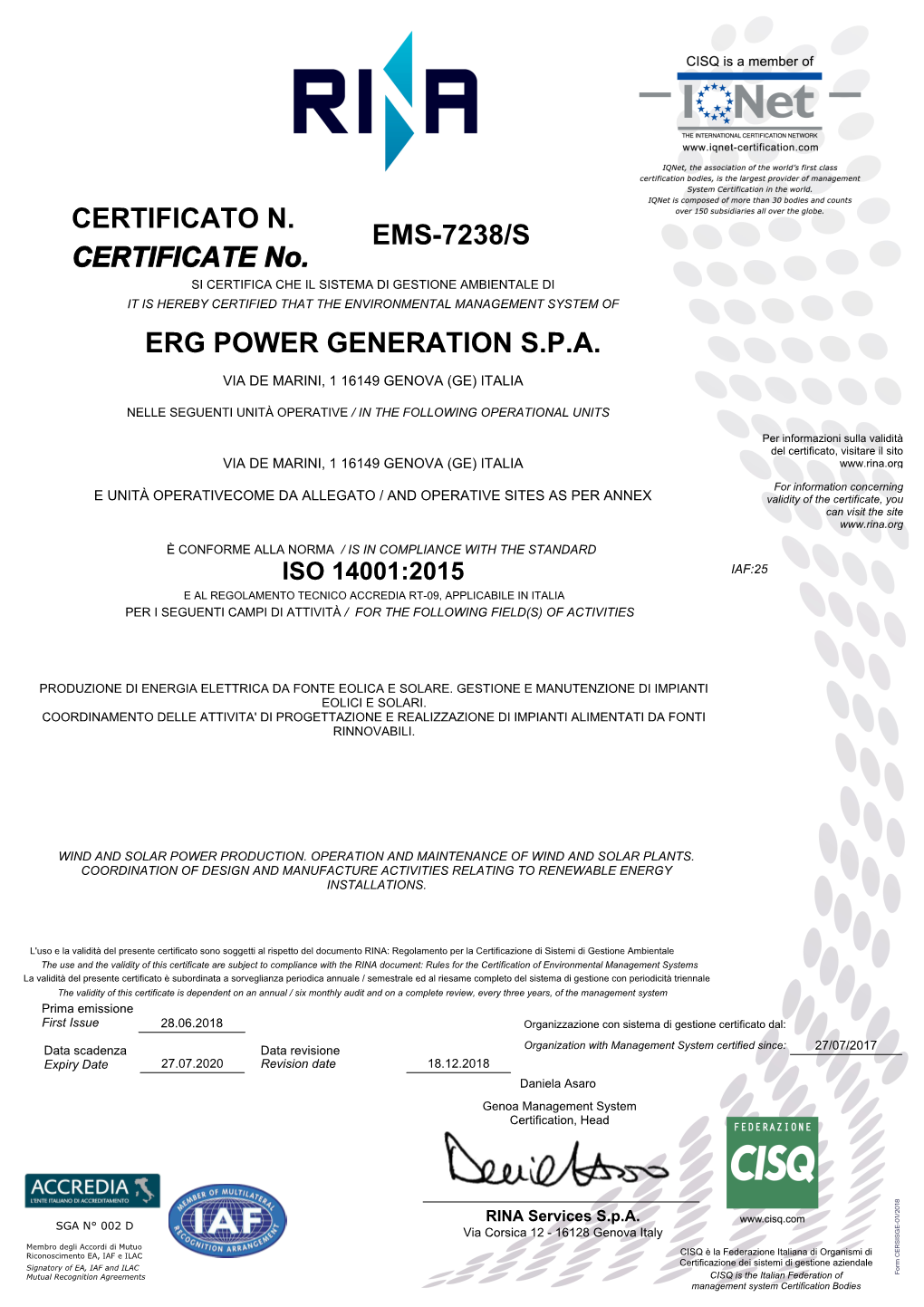 Ems-7238/S Erg Power Generation