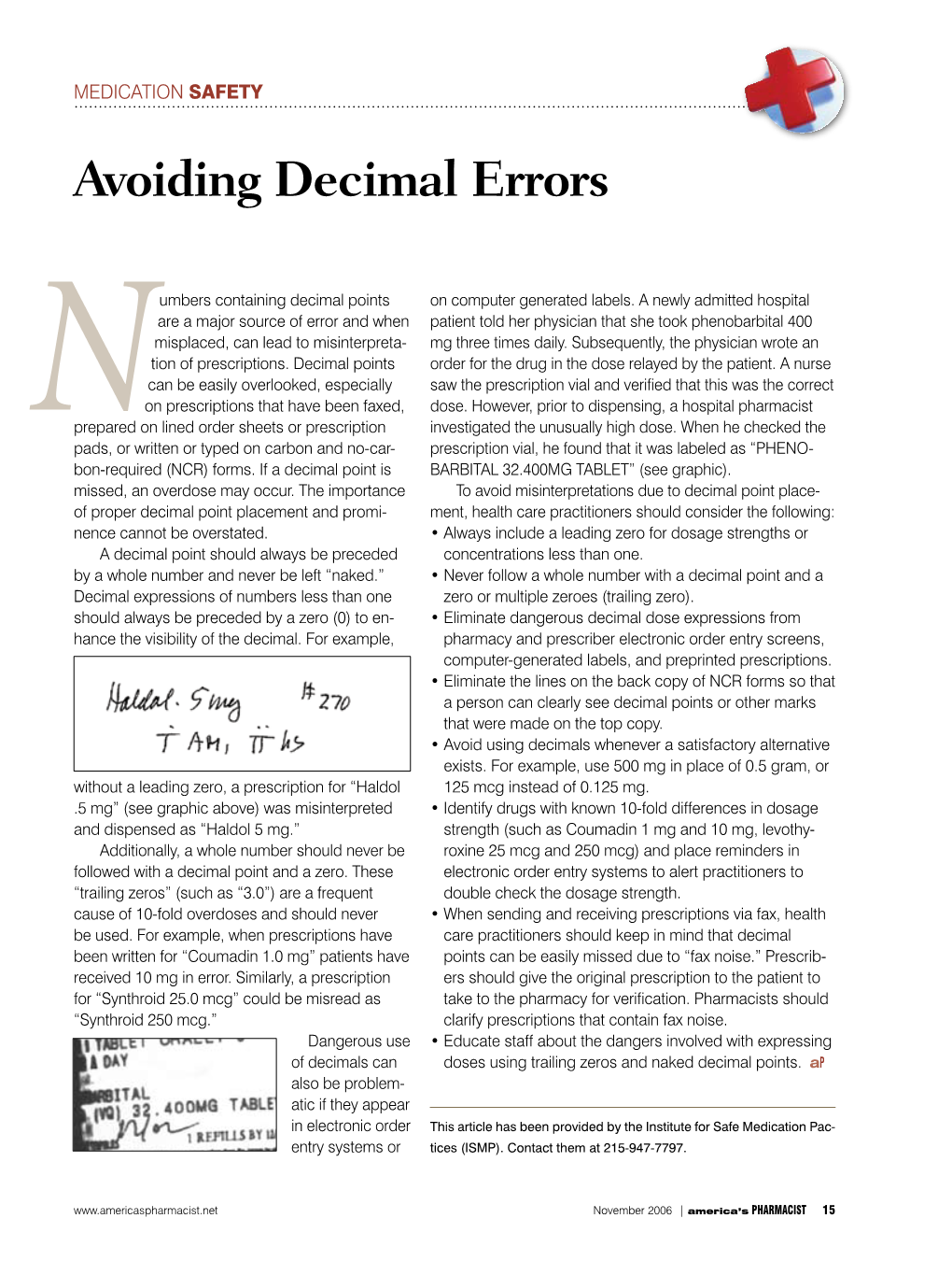 Avoiding Decimal Errors—November 2006