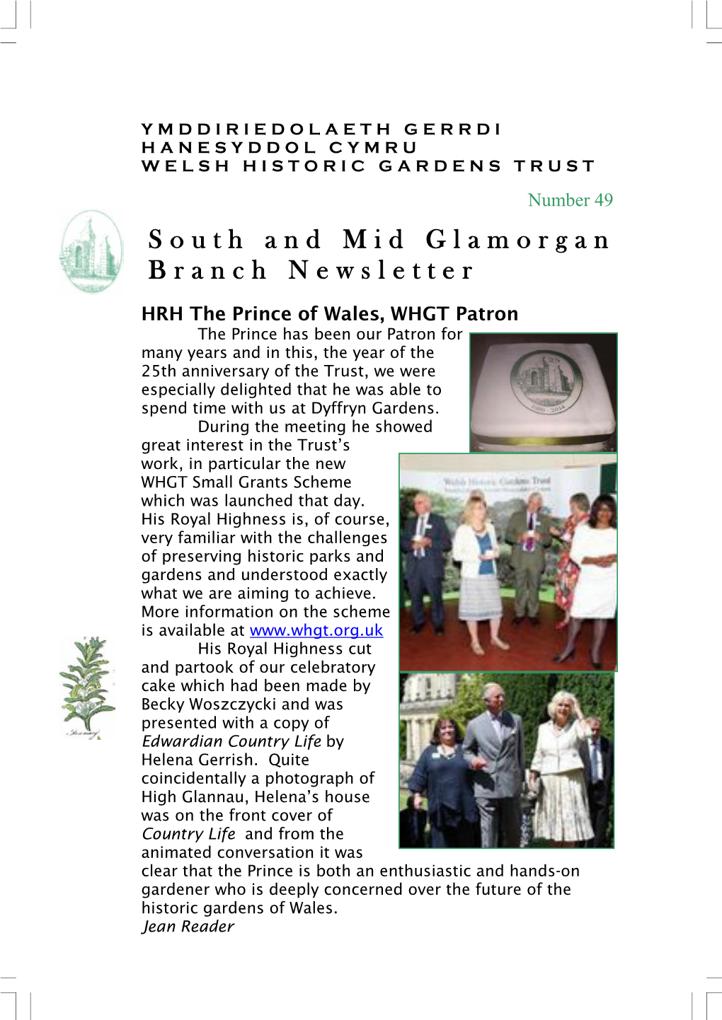 South and Mid Glamorgan Branch Newsletter