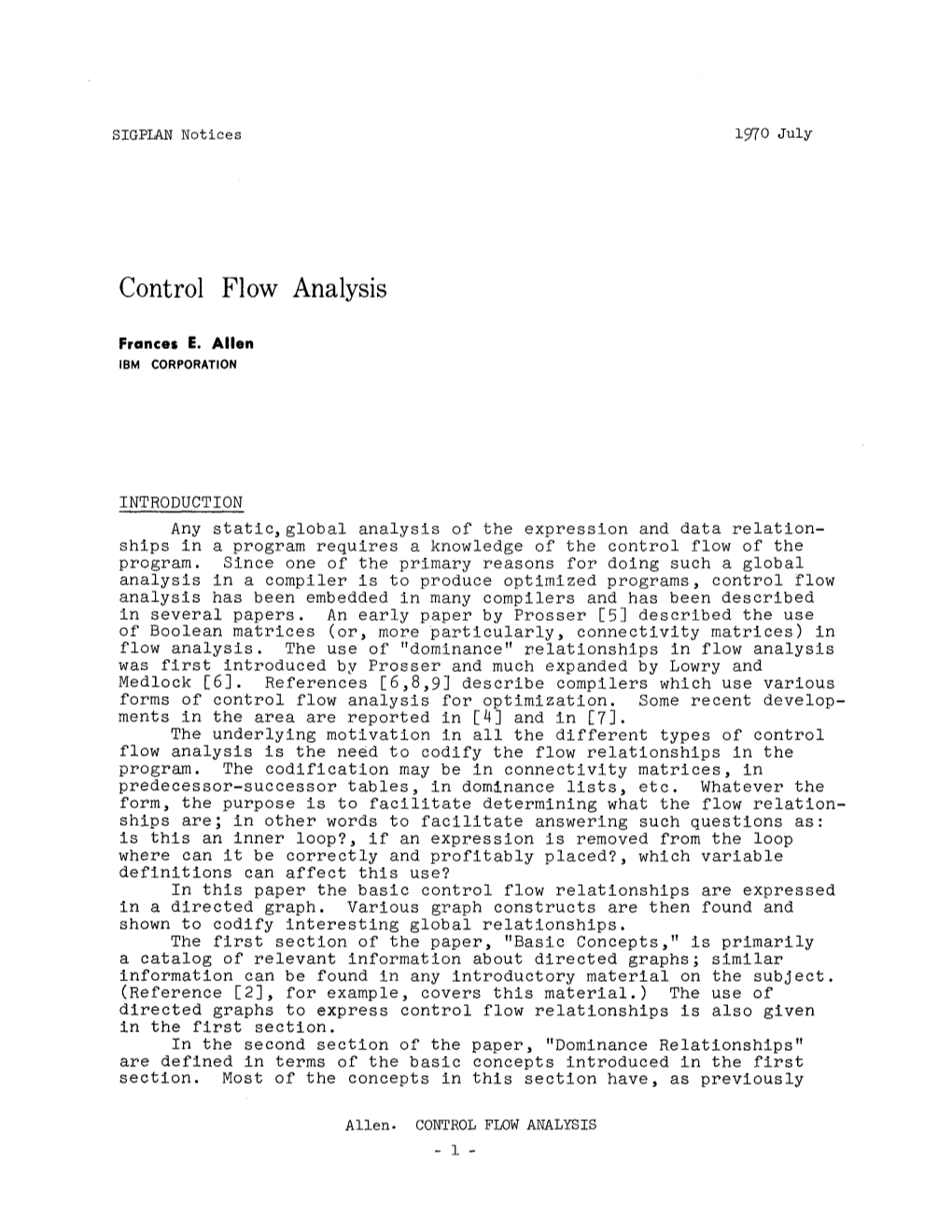 Control Flow Analysis