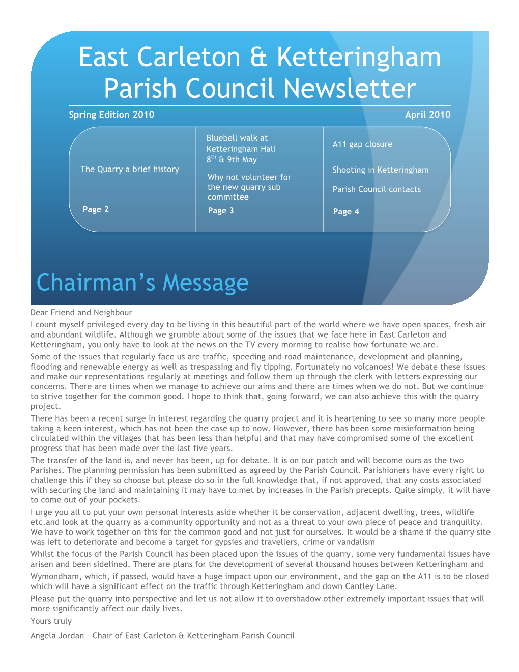 East Carleton & Ketteringham Parish Council Newsletter