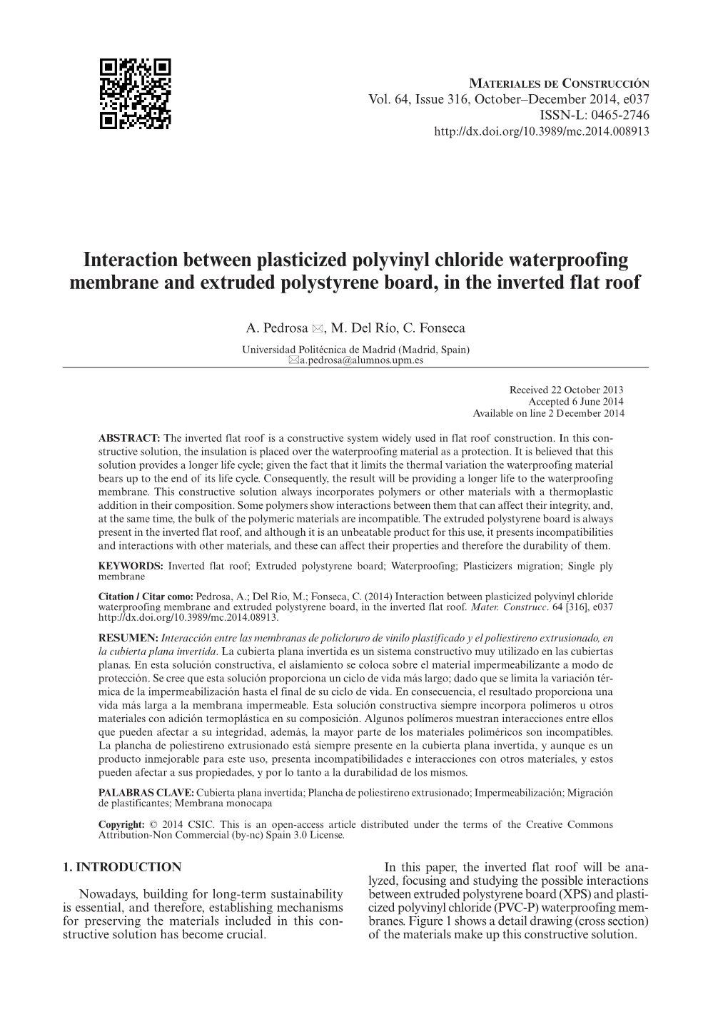 Interaction Between Plasticized Polyvinyl Chloride Waterproofing Membrane and Extruded Polystyrene Board, in the Inverted Flat Roof