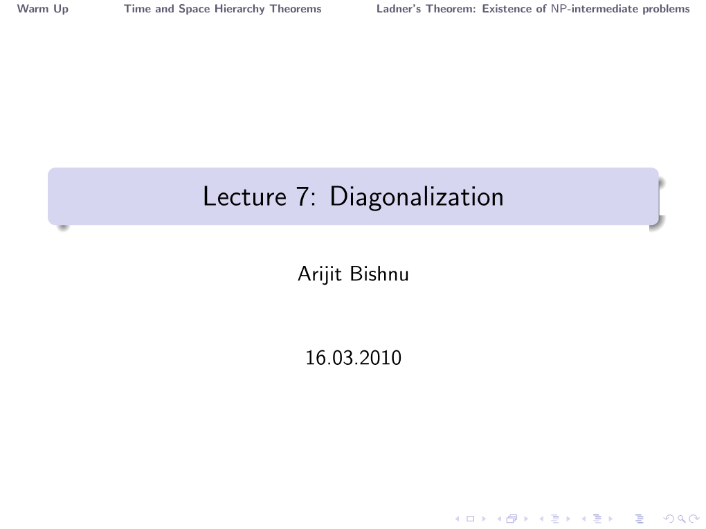Lecture 7: Diagonalization