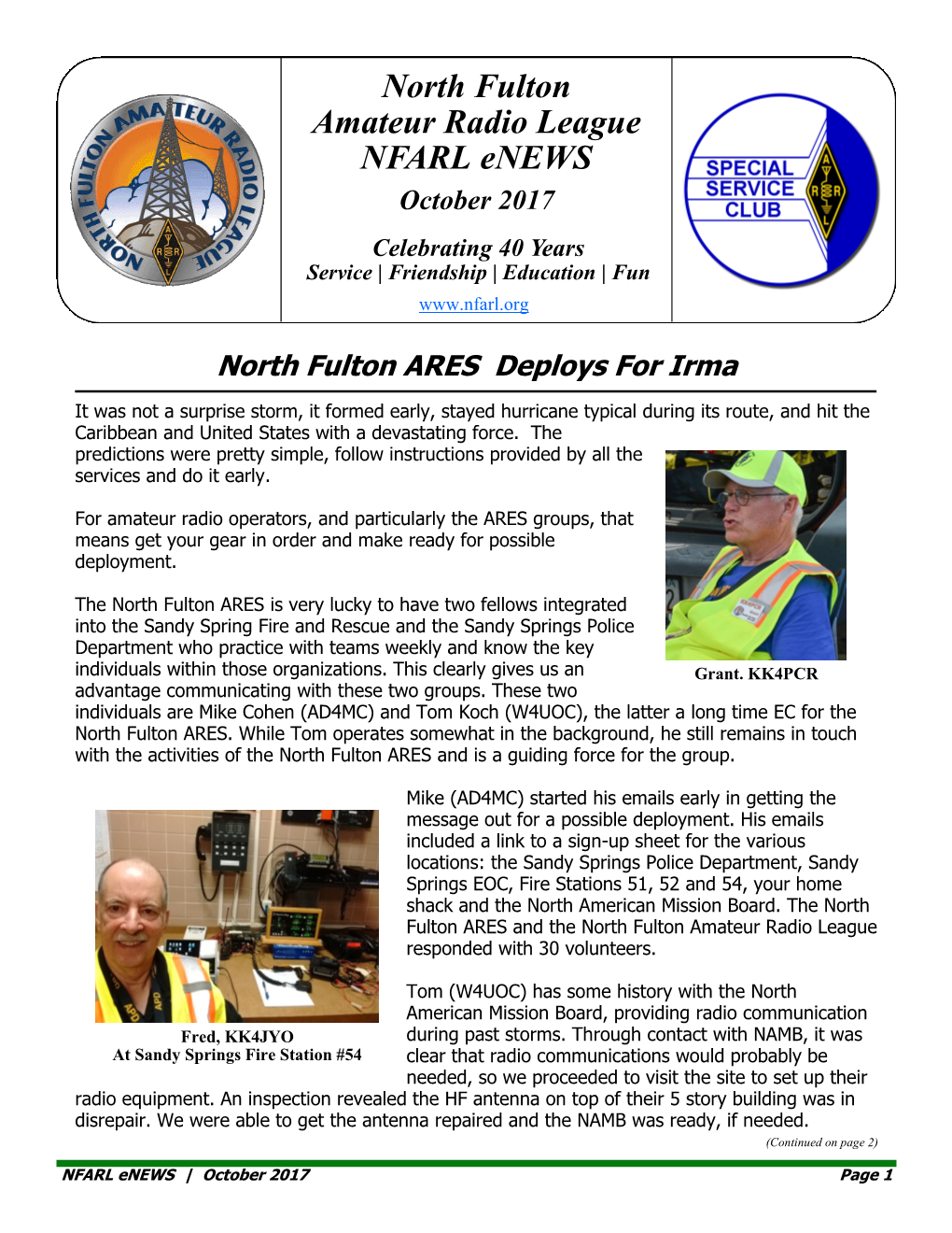 North Fulton Amateur Radio League NFARL Enews