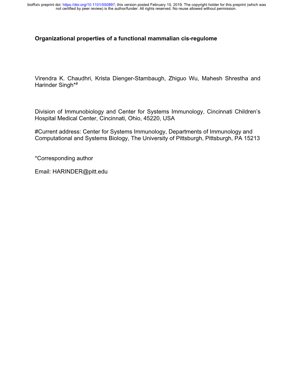 Organizational Properties of a Functional Mammalian Cis-Regulome